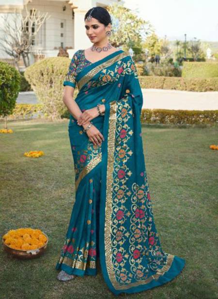 Sea Green Colour Fancy Festive Wear Designer Heavy Patola Silk Saree Collection 53716